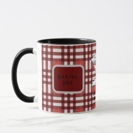 Caneca Red & White Tartan Mug Cheio