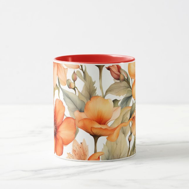 Caneca Red Wilers Watercolor Art (Centro)