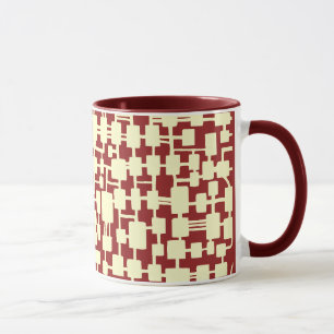 Caneca Rede abstrato - Creme em Maroon 941F20