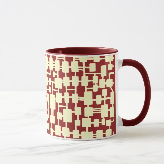 Caneca Rede abstrato - Creme em Maroon 941F20 (Direita)