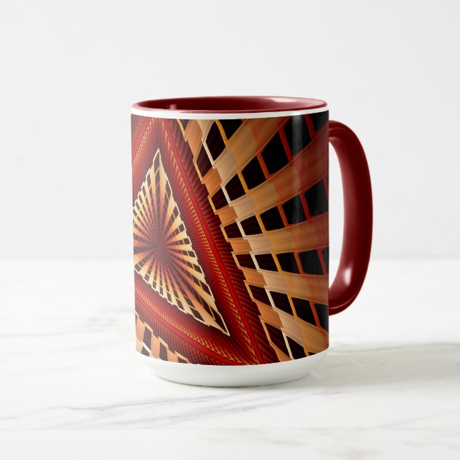 Caneca Rede Moderna de Fantasia 3D com Design Gráfico Fra (Frente Esquerda)