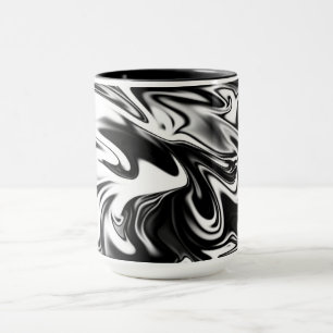 Caneca "Redemoinho Cósmico: A Elegância do Mármore Preto
