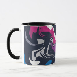 Caneca Redemoinhos Abstratos de Cores Frias e Ousadas