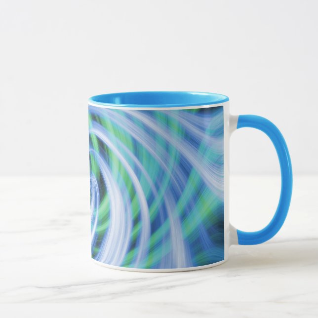 Caneca Redemoinhos azuis do verde de N (Direita)