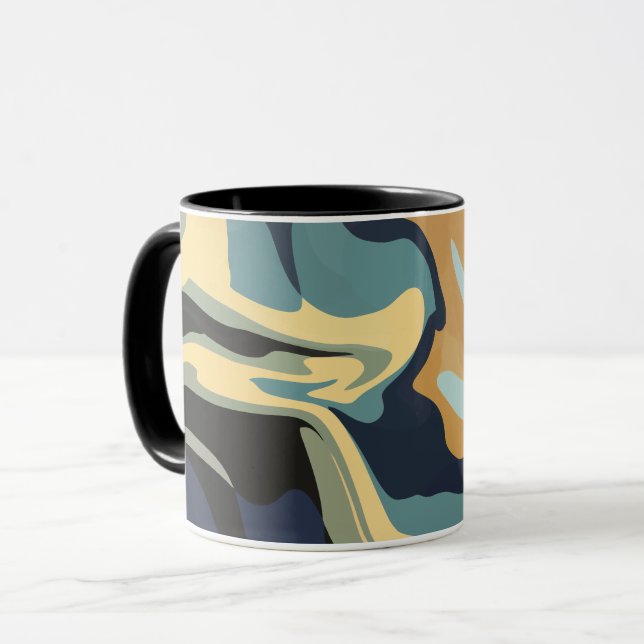 Caneca Redemoinhos Terrosos Suaves em Tons Calmos (Frente Esquerda)