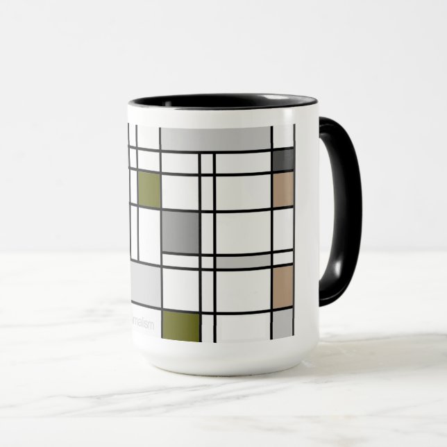 Caneca Reflexão de Minimalismo III sobre De Stijl Mug (Frente Esquerda)