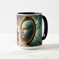 Reflexões Fraturadas: Mug Espelho Surreal