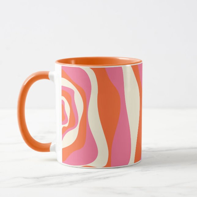 Caneca Refluxo e Fluxo 4 - Rosa, Laranja e Creme (Esquerda)