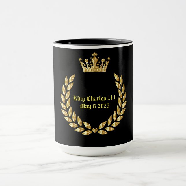 Caneca Rei Charles 111 Coronação. Preto/Dourado (Centro)