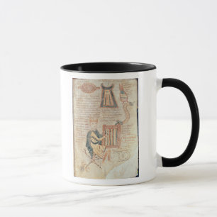 Caneca Rei David que joga um saltério de um psalter