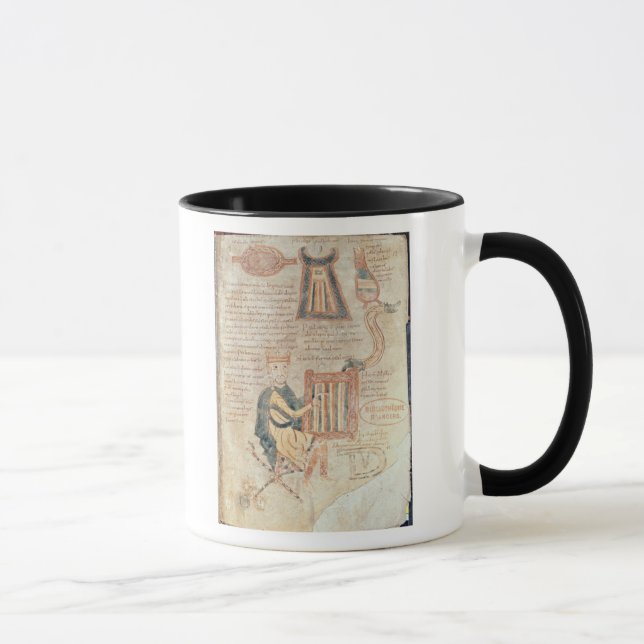 Caneca Rei David que joga um saltério de um psalter (Direita)