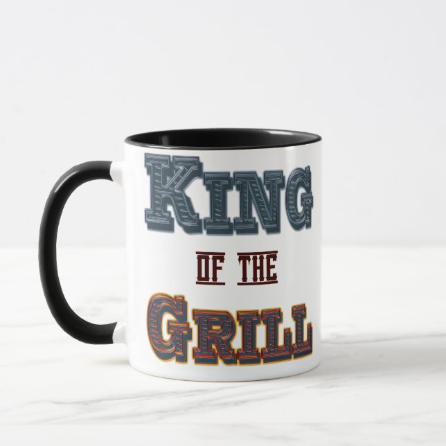 Caneca Rei do Cozinhar do Grill Slogan Mug (Esquerda)