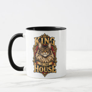Caneca Rei Maine Coon da Casa Crista Vintage Ouro