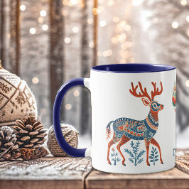 Caneca Reindeado escandinavo e Monograma de lâmpadas