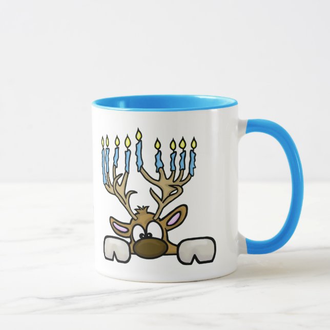Caneca Reindeer com Menorah Antlers Chrismukkah Mug (Direita)