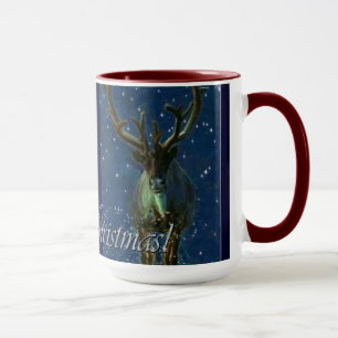Caneca Reindeer de inverno, neve e Design de Natal feliz