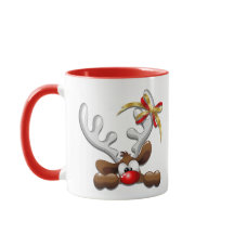 Reindeer Enzergou Caráter de Natal Engraçado