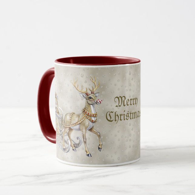 Caneca Reindeer Sleigh Holiday Mug (Frente Esquerda)
