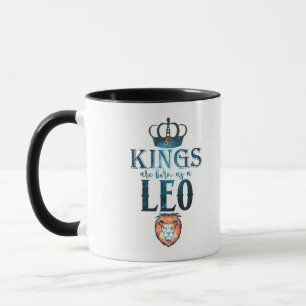 Caneca REIS nascem como Signo do Zodíaco de LEÃO Julho Ag
