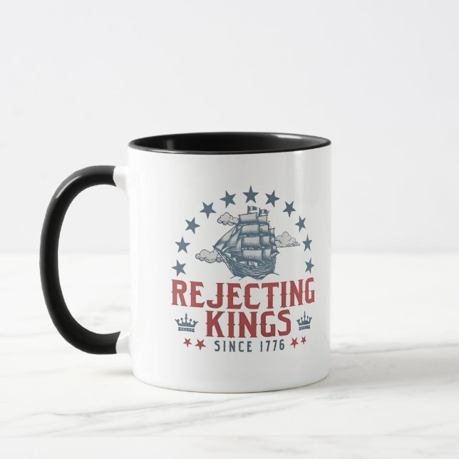Caneca Rejeitando Reis Desde 1776 4 de Julho (Esquerda)