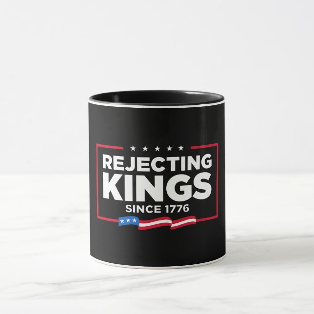 Caneca Rejeitando Reis desde 1776 Bandeira Patriótica dos (Centro)
