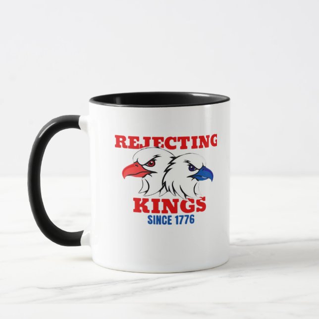 Caneca Rejeitando Reis Desde 1776 Design Clássico Criativ (Esquerda)
