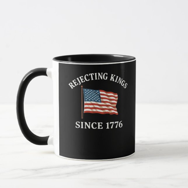 Caneca Rejeitando Reis Desde 1776 Estilo Essencial (Esquerda)