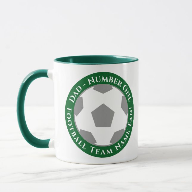 Caneca Relaxada e Esportiva de Pai de Futebol Verd (Esquerda)
