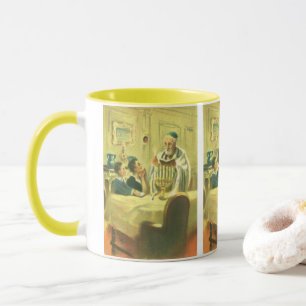 Caneca Religião Vintage, Judaísmo, Acendendo a Menorá