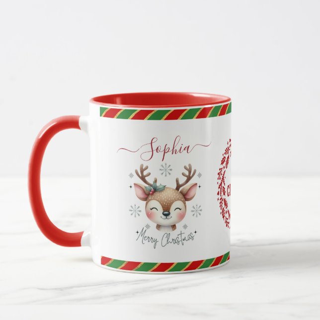 Caneca Rena de Natal Face Presentes de Férias (Esquerda)