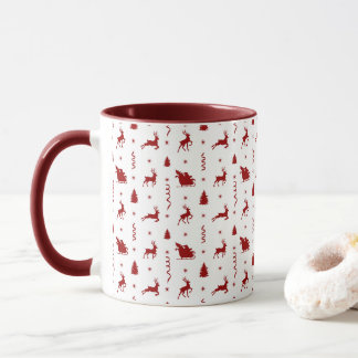 Caneca Rena de Natal Vermelha Clássica Festa de Natal