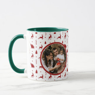 Caneca Rena de Natal Vermelha Clássica Festa de Natal