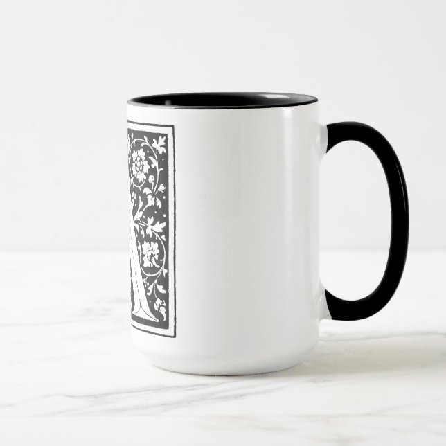 Caneca Renascimento - Alfabeto - Letra A em Mug (Direita)