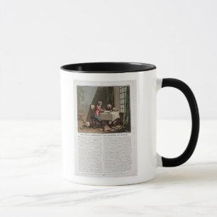Caneca Rene Descartes (1596-1650) escrevendo seu syste do