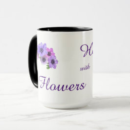 Caneca Reparação com design de Flores