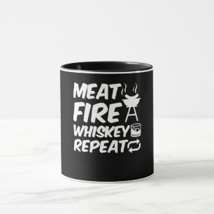 Caneca Repetição de Whiskey Fogo de Carne  CHURRASCO De