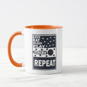 Caneca Repetir o jogo de basquete