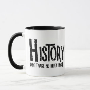 Caneca Repetir Texto Bruto do Histórico