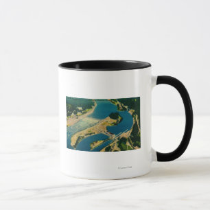 Caneca Represa e Rio Columbia de Bonneville do ar