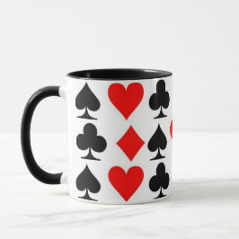 Caneca Reproduzindo Traços de Cartão (Clubs Hearts Spades