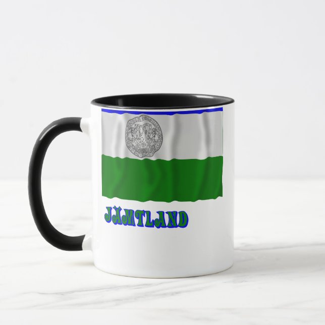 Caneca República da bandeira de ondulação de Jämtland com (Esquerda)