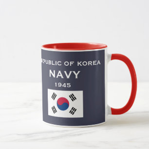 Caneca República da Coreia 한 Mug Marinho 국 해 군 