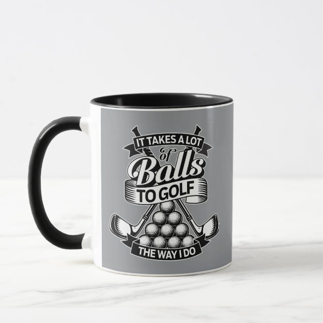 Caneca Requer Muitas Bolas - golfe engraçado (Esquerda)