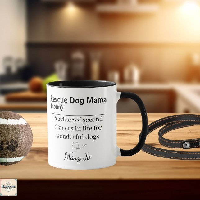 Caneca Rescue Dog Mama Definition Mug (Criador carregado)