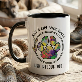 Caneca Rescue Dog Paw Whimsical Pet Lover