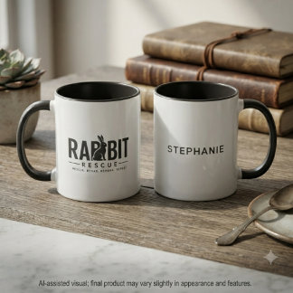 Caneca Resgate de Coelho de Carvão Devoto Silhueta