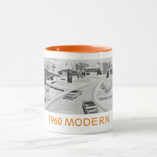 Caneca residencial modernista dos anos 60 genuíno