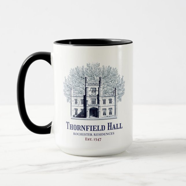 Caneca Residências de Jane Eyre Thornfield Hall Rochester (Esquerda)