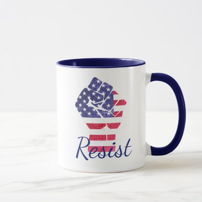 Caneca Resistência ao anti-trump Mug, democrata-bandeira  (Direita)