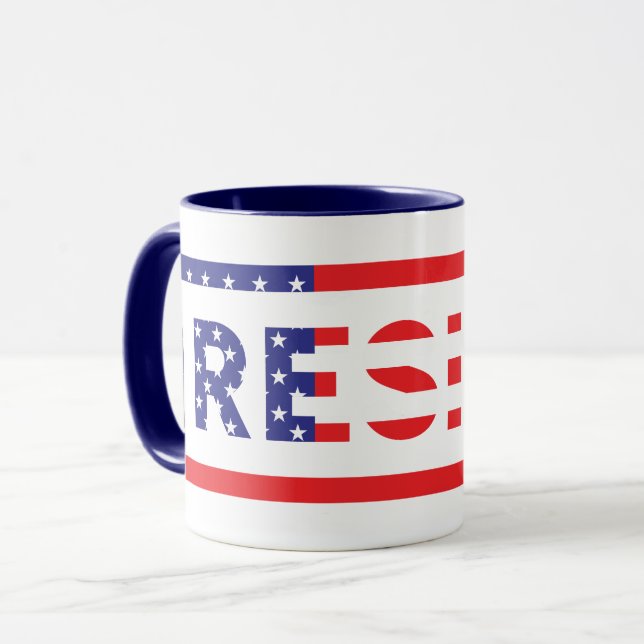 Caneca RESISTENTE| Bandeira dos Estados Unidos (Frente Esquerda)